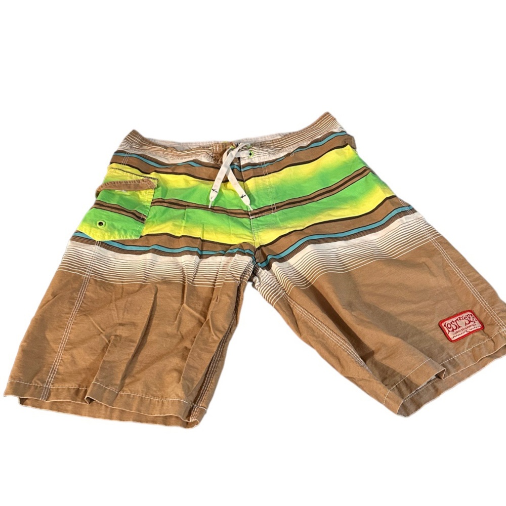 Lost At Sea Enterprises Unfiltered Boardshorts Swim Shorts Brown Green Mens 32